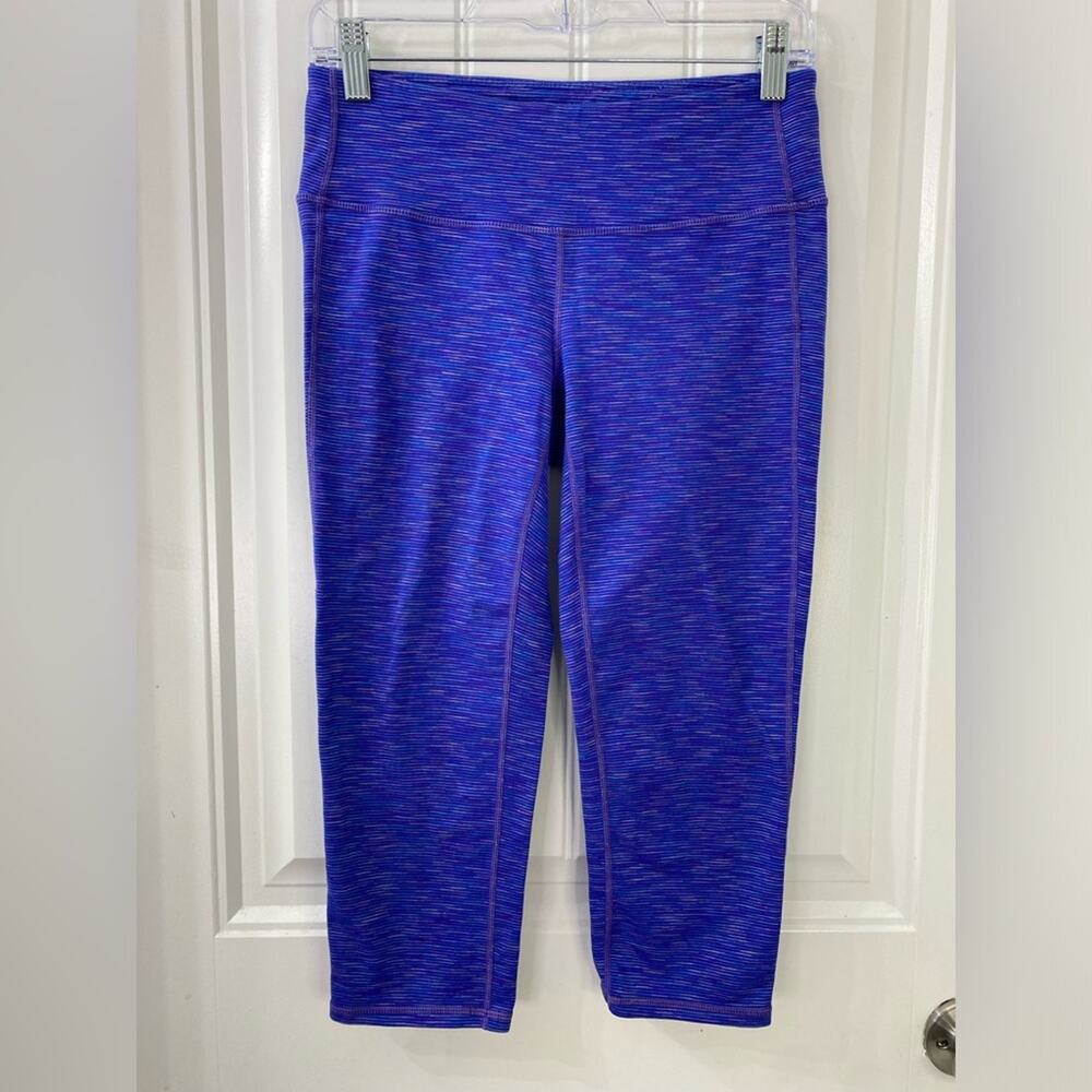 Athleta Energy Chaturanga Capri Cropped Legging Space Dye Blue Size Medium - Picture 2 of 7